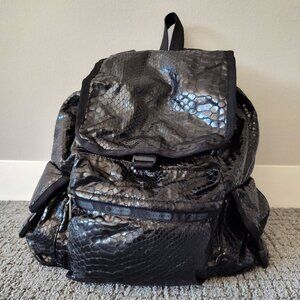 Lesportsac Black Snake Print Travel Bag